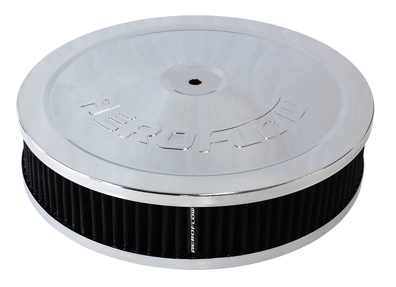 AEROFLOW 9" X 2" AIR CLEANER ASSEMBLY5-1/8" NECK, CHROME, COTTON