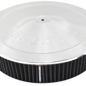 AEROFLOW 14" X 3" AIR CLEANER ASSY 5-1/8" DROPBASE CHROME, COTTON
