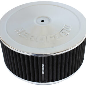 AEROFLOW 9" X 4" AIR CLEANER ASSEMBLY7-5/16" FLAT BASE CHROME COTTO