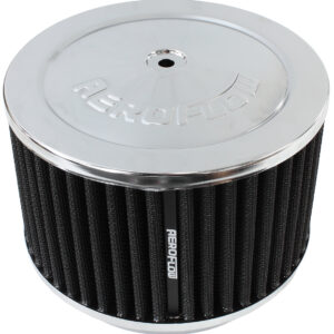 AEROFLOW 6-3/8" X 4" AIR CLEANER ASSY 5-1/8" NECK, CHROME, COTTON