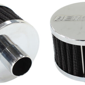 AEROFLOW 1" PUSH IN BREATHER FILTER 3" O.D,2" H,CHROME TOP