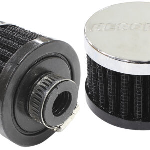 AEROFLOW 1/2" UNIV CLAMP ON FILTER 2" O.D,1-1/2" H,CHROME TOP