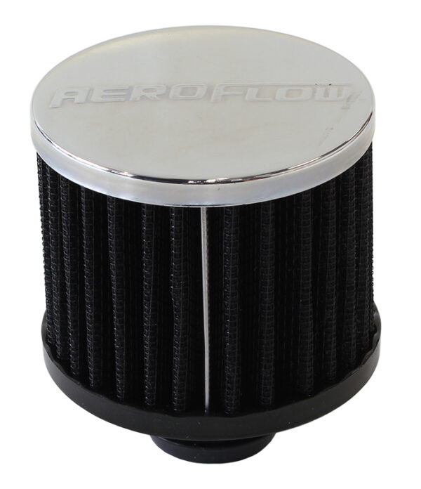 AEROFLOW 1-3/8" UNIV CLAMP ON FILTER 3" O.D,2-1/2" H,CHROME TOP