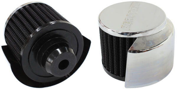 AEROFLOW 1-1/4" PUSH IN BREATHER WITH SHIELD3"O.D 2-1/2"H CHROME TOP