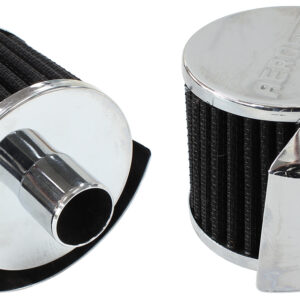 AEROFLOW 1" PUSH IN BREATHER W/ SHIELD3" O.D,2-1/2" H,CHROME TOP