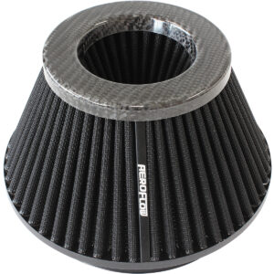 AEROFLOW 6" CARBON INVERTED TAPERED 7.6 / 4.7" O.D, 4" HIGH BLACK