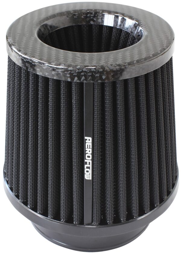 AEROFLOW 4" CARBON INVERTED TAPERED 5.25-6 O.D, 5 HIGH BLACK