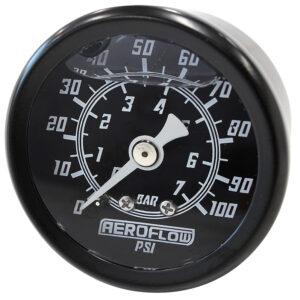 Aeroflow 1-1/2" 0-100 Psi Liq Fil Gaugeblack Face White Pointer