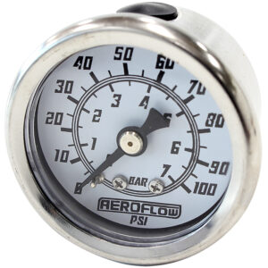 Aeroflow 1-1/2 0-100 Psi Pressure Gaugewhite Face Black Pointer