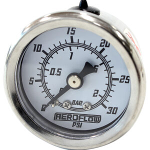 Aeroflow 1-1/2" 0-30 Psi Pressure Gaugewhite Face Black Pointer