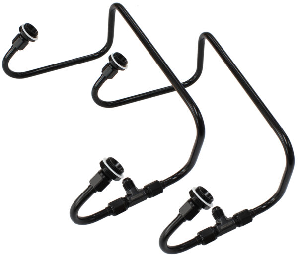 AEROFLOW DUAL INLET FUEL LINE KIT SUIT 4150 HOLLEY CARB BLACK
