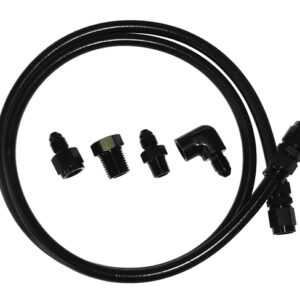 AEROFLOW -4AN x 3ft BLACK BRAIDED LINE WITH FITTINGS INCLUDED