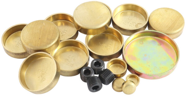 AEROFLOW SBF WELSH PLUG KIT FORD 289 302 351 WINDSOR BRASS