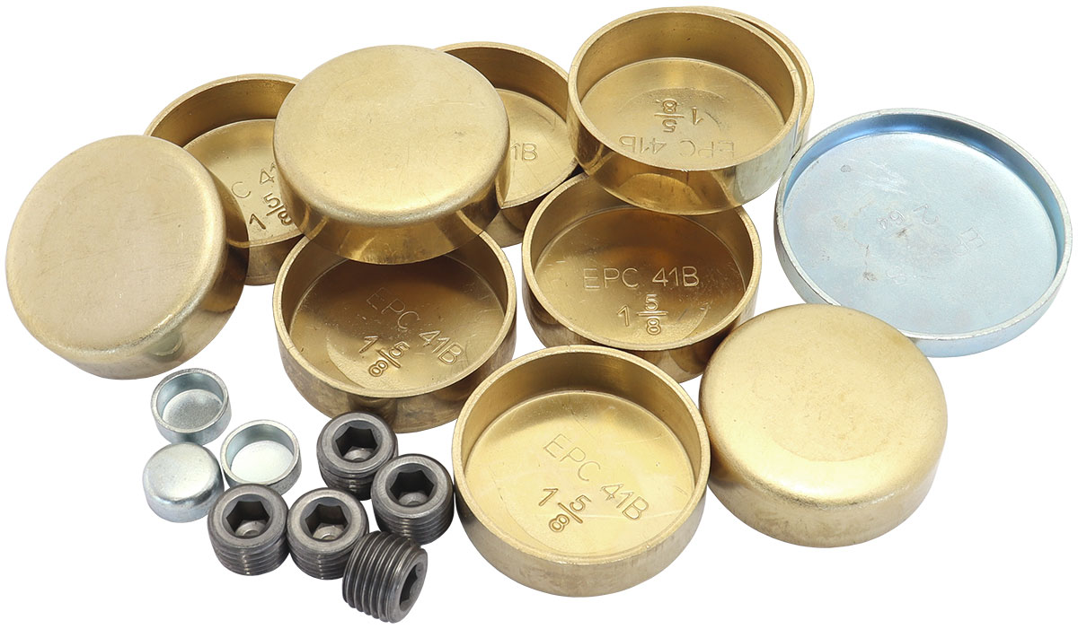 AEROFLOW SBC 350 400 WELSH PLUG KIT CHEVY SB BRASS