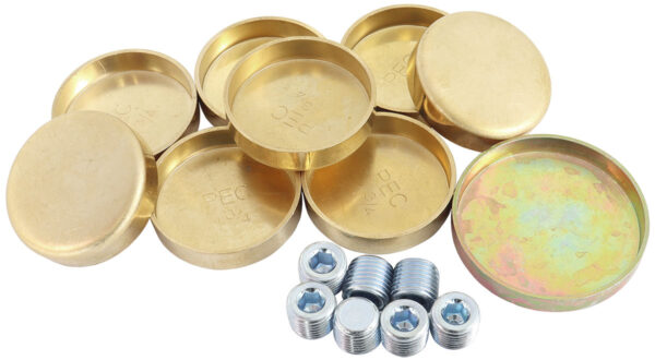 AEROFLOW BBC 454 WELSH PLUG KIT CHEVY BB BRASS