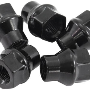 AEROFLOW 7/16"-20 CONICAL ET OPEN WHEEL NUTS BLACK (5 PACK)