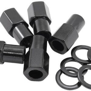 AEROFLOW 1/2"-20 .750" SHANK OPEN WHEEL NUTS BLACK (5 PACK)