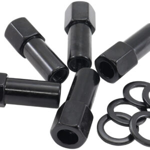 AEROFLOW M12 X 1.25mm 1.38" SHANK OPEN WHEEL NUTS BLACK (5 PACK)