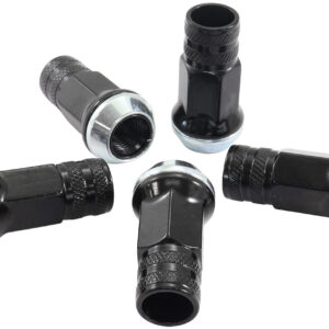 AEROFLOW M12 X 1.50mm ACORN LONG OPEN WHEEL NUTS BLACK (5 PACK)