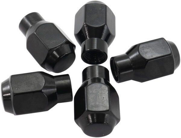 AEROFLOW 7/16"-20 CONICAL ET CLOSED WHEEL NUTS BLACK (5 PACK)