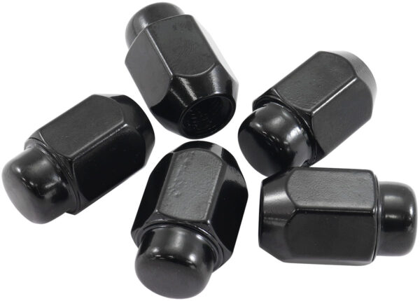 AEROFLOW 1/2"-20 ACORN MEDIUM CLOSED WHEEL NUTS BLACK (5 PACK)