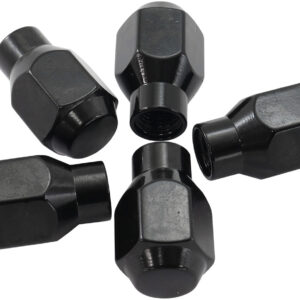 AEROFLOW 1/2"-20 CONICAL ET CLOSED WHEEL NUTS BLACK (5 PACK)