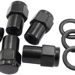 AEROFLOW 1/2"-20 .550" SHANK CLOSED WHEEL NUTS BLACK (5 PACK)