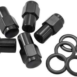 AEROFLOW 1/2"-20 .750" SHANK CLOSED WHEEL NUTS BLACK (5 PACK)