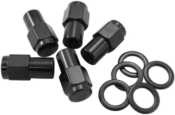 AEROFLOW 1/2"-20 .750" SHANK CLOSED WHEEL NUTS BLACK (5 PACK)
