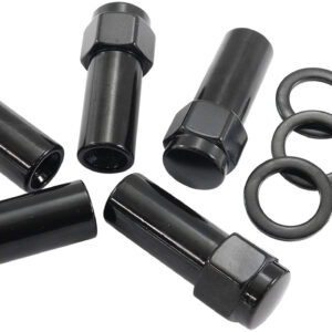 AEROFLOW 1/2"-20 1.38" SHANK CLOSED WHEEL NUTS BLACK (5 PACK)