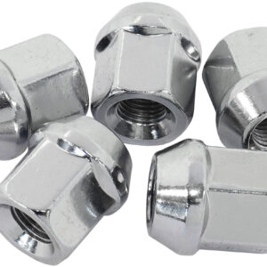 AEROFLOW 7/16"-20 ACORN SHORT OPEN WHEEL NUTS CHROME (5 PACK)