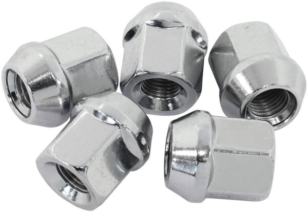 AEROFLOW ACORN SHORT OPEN NUTS 1/2 CHROME 1/2-20" WHEEL (5)
