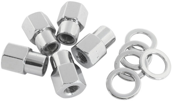 AEROFLOW 0.550 SHANK OPEN NUTS M14x1.50CHROME M14 x 1.50mm WHEEL (5)