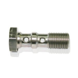 Aeroflow 38 m m Long Stainless Double Banjo Bolt, M 12 by 1 m m