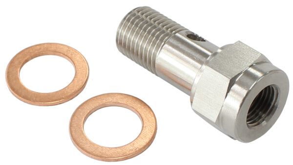 AEROFLOW BANJO BOLT M12 X 1.25MM SS304 25MM LONG WITH 1/8" PORT