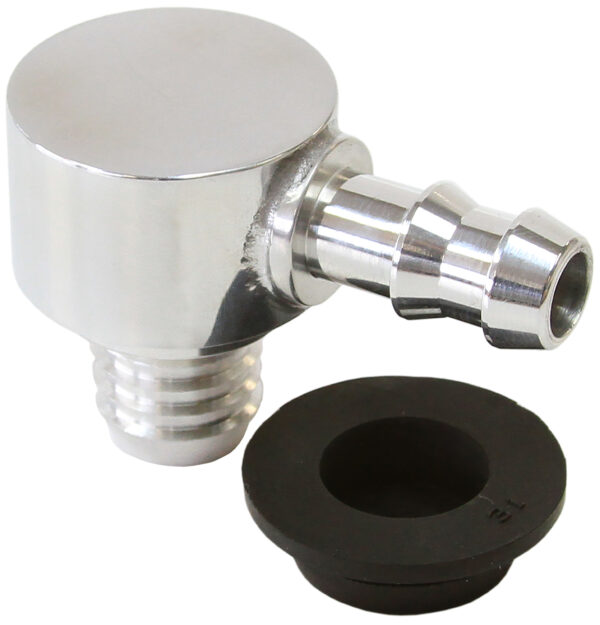 AEROFLOW BILLET BOOSTER VALVE UNIVERSAL21MM / 13/16" HOLE TO 3/8 Barb
