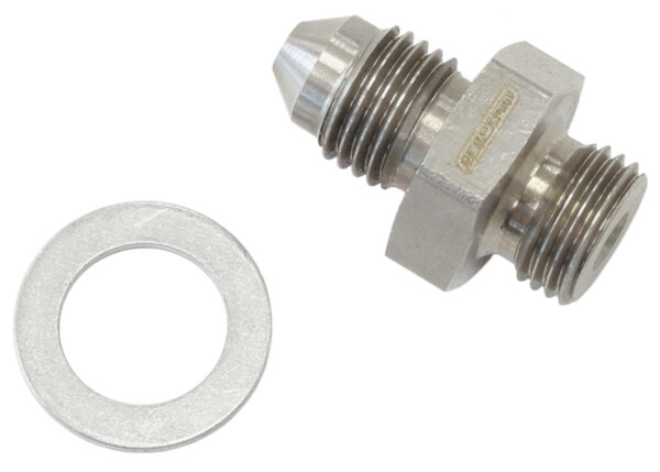 AEROFLOW -3AN to M10 X 1.0 WASHER SEAL S/S SHORT SUITS ALL WASTEGATE