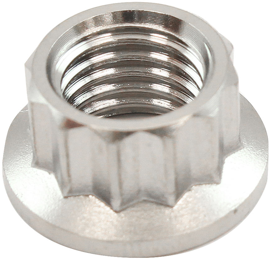 AEROFLOW 3/8" UNC TITANIUM NUT 12 POINT SINGLE 3/8-16"