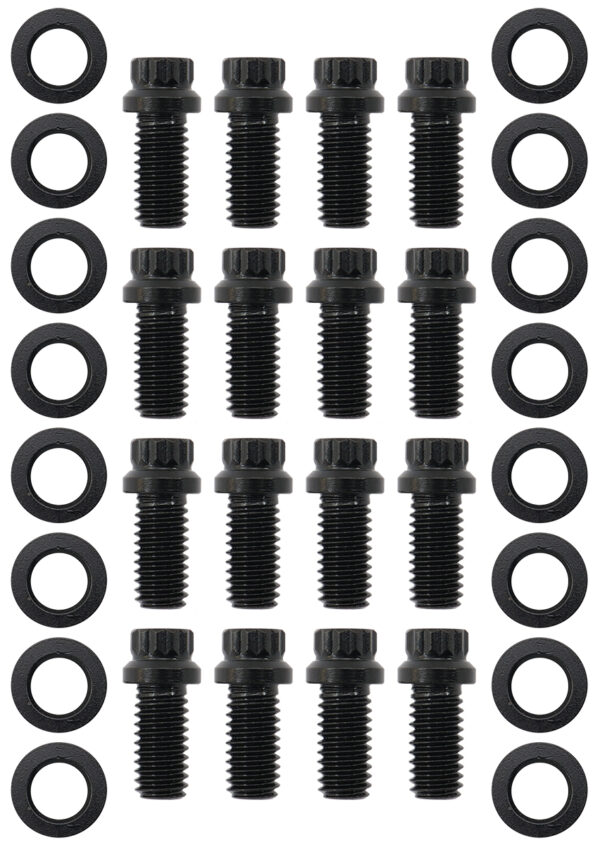 AEROFLOW SMALL BLOCK CHEV HEADER BOLTS 12 POINT BLACK x 12 3/8 .750" UNIVER