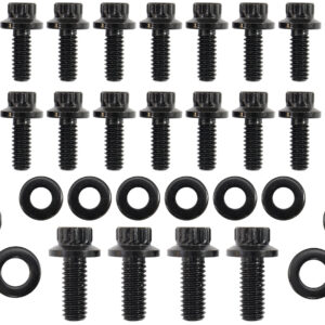 AEROFLOW Oil Pan Sump Bolt Kit, Small Block Chevrolet (SBC), Black