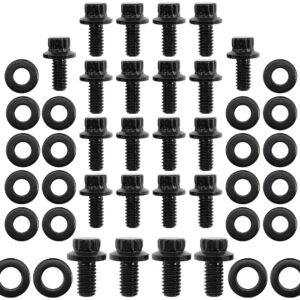 AEROFLOW Oil Pan Sump Bolt Kit, Small Block Ford Windsor/Cleveland, Black