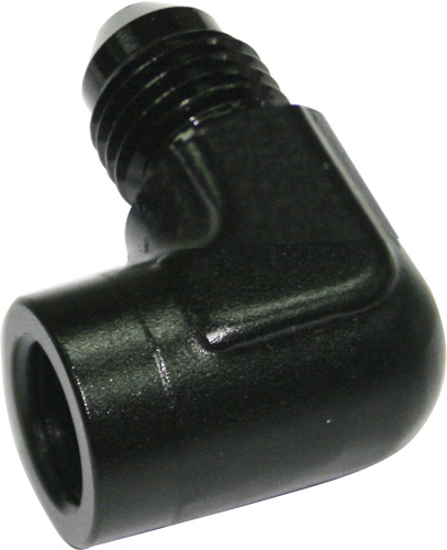 Aeroflow 90 Deg Adaptor 1/8 NPT To -3 Black