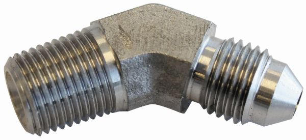 Aeroflow SS 45 Deg 1/4" NPT To 4AN