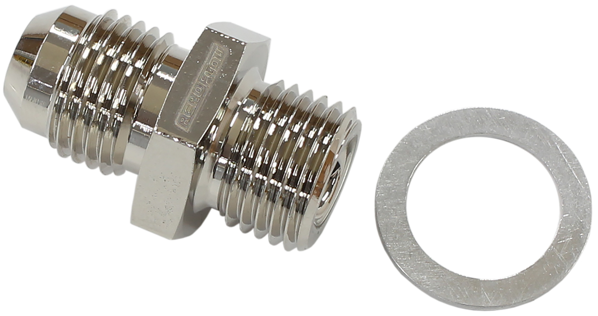 AEROFLOW 9/16"-18 NPSM SHORT to -6AN WITH CRUSH WASHER ZINC STEEL