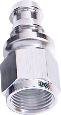 Aeroflow Straight Push Lock End -6AN Silver No Clamp Required