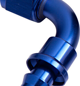 Aeroflow 90 Deg Push Lock End -6AN Blue No Clamp Required