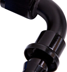 Aeroflow 90 Deg Push Lock End -6AN Black No Clamp Required