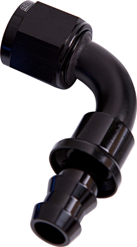Aeroflow 90 Deg Push Lock End -6AN Black No Clamp Required