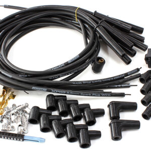 AEROFLOW UNIVERSAL BLACK STRAIGHT SPARKPLUG LEADS POINTS & HEI