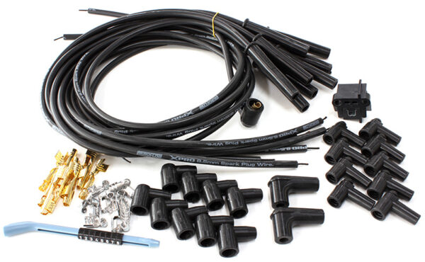AEROFLOW UNIVERSAL BLACK STRAIGHT SPARKPLUG LEADS POINTS & HEI